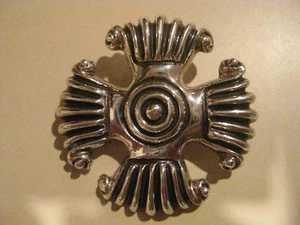 VINTAGE GROSSE ZINA STERLINGSILBER ANSTECKNADEL - **NEU** DIENSTKREUZ - Bild 1 von 5