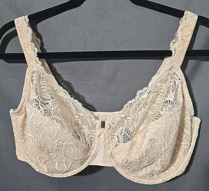 38DD Underwire Bra Shimmer Beige Lace Bali Lace Desire 6543 - Picture 1 of 12