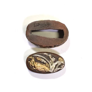 Spada giapponese Fuchi Kashira guardia ortesi elsa decorativa arte samurai - Foto 1 di 5