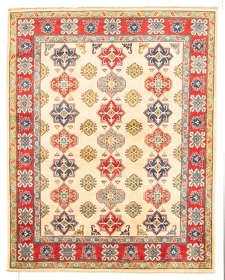 Alfombra tradicional de lana oriental de 8'0" x 9'11" anudada a mano Foto 1 de 4