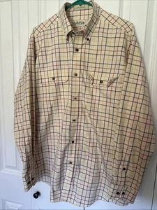 Orvis Long Sleeve Button Down Plaid Men's Size Large Ivory/Multicolor 100%cotton - Picture 1 of 6