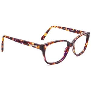 Coach Eyeglasses HC 6103 5548 Purple Tortoise Semi Butterfly Frame 54[]16 140 - Picture 1 of 8