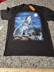 Rock Eagle Men’s T-shirt Sz XL Vintage Style Howling Wolves New With Tags - Picture 1 of 10