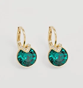 New in Gift Box SWAROVSKI Brand 5735389 Gold Green Crystal Bella V Drop Earrings - Picture 1 of 4