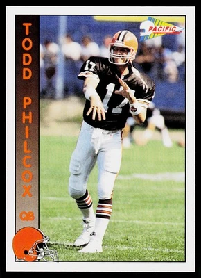 Todd Philcox, 1992 Pacific, #379, Cleveland Browns, RC - Image 1 of 2
