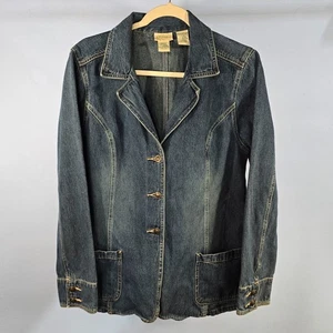 DAMEN ST. JOHN'S BAY BLAU DENIM BLAZER WESTERN LARGE (P-12) - Bild 1 von 5