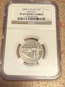 WN25 - 2005- S Clad Oregon State Quarter NGC PF69 Ultra Cameo - Picture 1 of 2