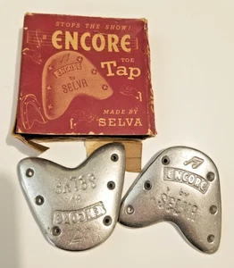 Nuevo de Lote Antiguo Encore Selva Tacón y Puntera Grifos 2 Tap Dancing Talla 2 - Imagen 1 de 9