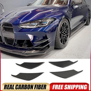 For BMW G80 M3 G82 G83 M4 Real Carbon Front Bumper Fins Canard Splitters Spoiler - Picture 1 of 15