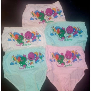 Fruit of the Loom Panties Barney & Baby Bop Underwear Briefs 1993 Size 6 VINTAGE - Picture 1 of 5