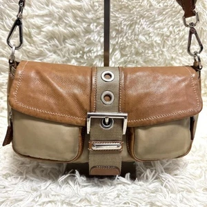 PRADA Messenger bag with triangle logo and leather flap Inner Pockets casual - Picture 1 of 12
