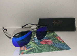 Occhiali da sole polarizzati MAUI JIM SHARKS COVE grigio tortora e blu Hawaii MJ0605S-002 - Foto 1 di 5