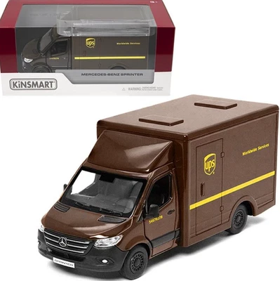 Mercedes-Benz Sprinter UPS Model Toy Car Brown Diecast 1:48 Scale Kinsmart - Image 1 of 4