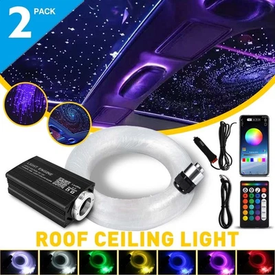 2X 500pc Fiber Optic LED Car/Home Headliner Roof Ceiling 12W RGBW Star Light Kit - Image 1 of 4