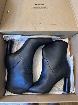 Botines Vince Harlow de cuero negros, talla 8,5 Foto 1 de 4