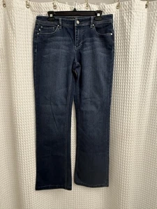 White House Black Market Blue Denim Jeans Blanc 8 Boot Leg EUC 32” Taille - Bild 1 von 9