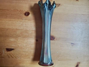 Carnival Glass FENTON DARK RED Fine Rib VASE - Picture 1 of 8