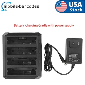 4-Slot Battery Charger Cradle w/ Adapter for Zebra Symbol TC51 TC56 TC52 TC57 US - Picture 1 of 8