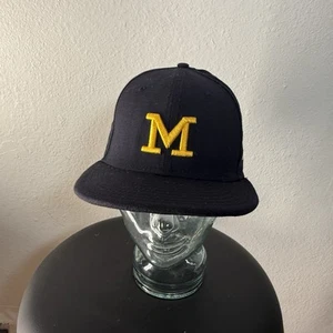 Vintage New Era 59fifty University Of Michigan Fitted Hat 7 1/4 Low Profile - Picture 1 of 5