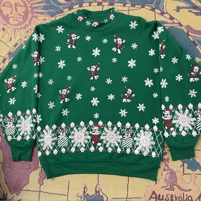 Sudadera Vintage Cascanueces Mujer Grande Verde Navidad Gatos Feos Años 90 Foto 1 de 4