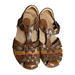 EARTH ORIGINS Teagan Women Slingback Fisherman Sandal Tricolor US 9 PreOwned  - Picture 1 of 10