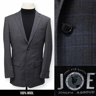 JOE JOSEPH ABBOUD Hombre Gris A Cuadros 100% lana Abrigo Deportivo Traje Chaqueta Blazer 38 L Foto 1 de 4