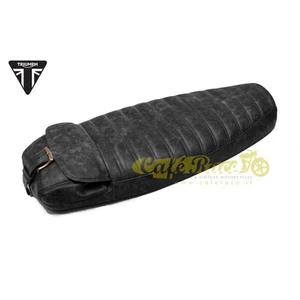 Sella vera pelle nera specifica per Triumph Bonneville 2001-2015 italy - Picture 1 of 3