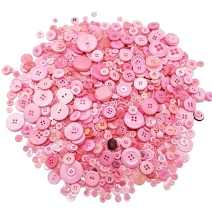 600-700Pcs Pink Buttons for Crafts Bulk Pink Craft Buttons Assorted Size for - Picture 1 of 8