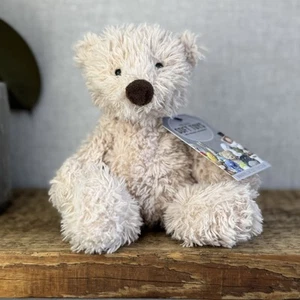 Jellycat Small Biscuit Bear - Curly Off White Small Beanie Bear Rare Retired 7" - Picture 1 of 15