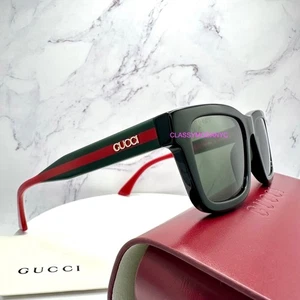 New GUCCI Sunglasses Black Square 53mm Gold Metal Logo GG1869S 001 - Picture 1 of 14