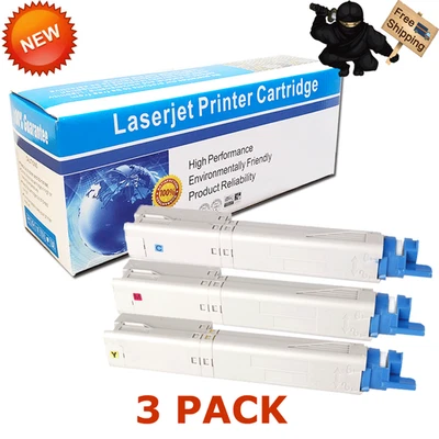 Tóner magenta amarillo cian 3 piezas para impresora multifunción Okidata Oki C3300 C3400 C3520 C3530 C3530n Foto 1 de 2