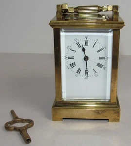 Antiguo Reloj Carruaje Francés Reloj 8 Días, Llave Cuerda - Imagen 1 de 13