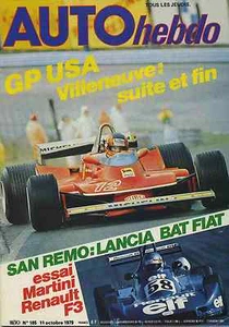AUTO HEBDO Nr. 185 11.10.1979 GP USA EST F3 MARTINI MK27 PROST SAN REMO - Bild 1 von 1