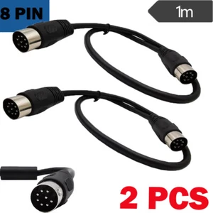 2X 1m MIDI DIN 8 Pin Cable Male to Male DIN Plug Instrument Converter Adapter - Picture 1 of 6