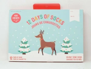 Gertex 12 Days of Socks Holiday Socks - Kids Size 7-9 - Picture 1 of 2