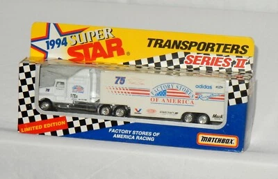 Matchbox 1994 Super Star Transporters #75 Factory Stores Todd Bodine NEW - Image 1 of 3