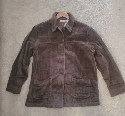 Nordstrom -Brown-Button Down Shacket/Shirt -Size M - 100%Cotton-Corduroy-So Soft - Imagem 1 de 4