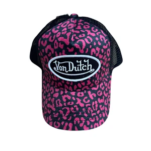 Von Dutch Trucker Cap One Size Hot Pink Black Leopard Mesh Snapback Y2K - Picture 1 of 8