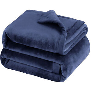 Large Plush Fleece Throw Super Soft Reversible Twin Queen Size Sofa Bed Blankets