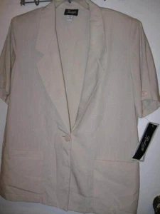 NEW w/ tag Misses short sleeve Radcliffe JACKET Tan size 12 UNLINED womens - Picture 1 of 7