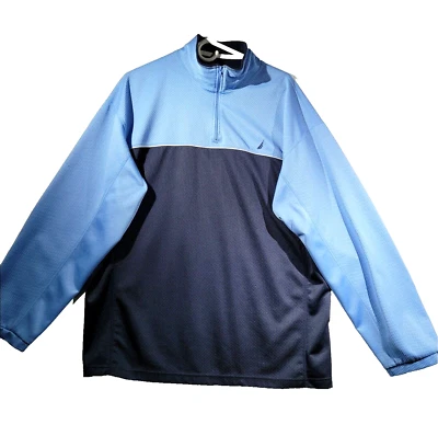 Sudadera ventilada manga larga elástica azul liso Nautica para hombre talla XL Foto 1 de 4