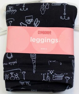 2008 Gymboree Petite Mademoiselle sz 6 Knit Leggings Paris Cafe Eiffel Tower NEW - Picture 1 of 4