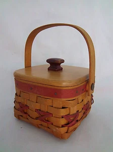 Cesta tejida a mano Longaberger The Triimming Maple 2000 revestimiento firmado tejido a mano - Imagen 1 de 10