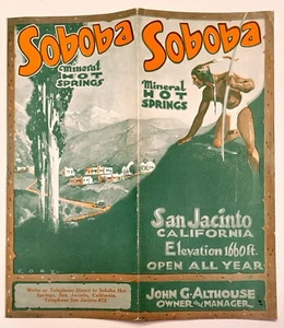 Soboba Mineral Hot Springs * San Jacinto, California 1920s Brochure * Indian - Picture 1 of 10