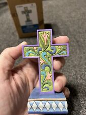 Jim Shore Heartwood Creek #4025851 Mini Pastel Colored Easter Cross With Box