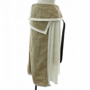 Ezumi 21Ss Pleated Skirt Long Maxi Asymmetric Belt Switchable Hemp Linen Size S - Picture 1 of 8