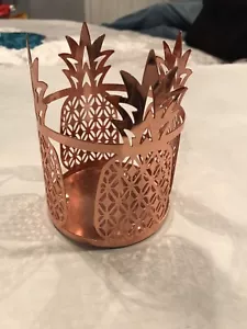 better homes and gardens Rose Gold Pineapple candle Holder 5 1/2" - Picture 1 of 4