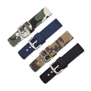 Universal Camouflage Canvas Wristwatch Strap Unisex Watch Band 18/20/22/24mm