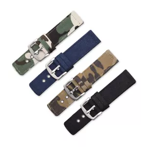 Universal Camouflage Canvas Wristwatch Strap Unisex Watch Band 18/20/22/24mm - Picture 1 of 27