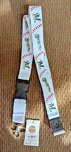 Milwaukee Brewers Solid Snap Buckle Key Chain Cell Badge Holder MLB Logo Lanyard - Picture 1 of 2